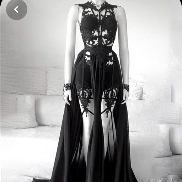 Women's Halloween Costume Retro Black Dress